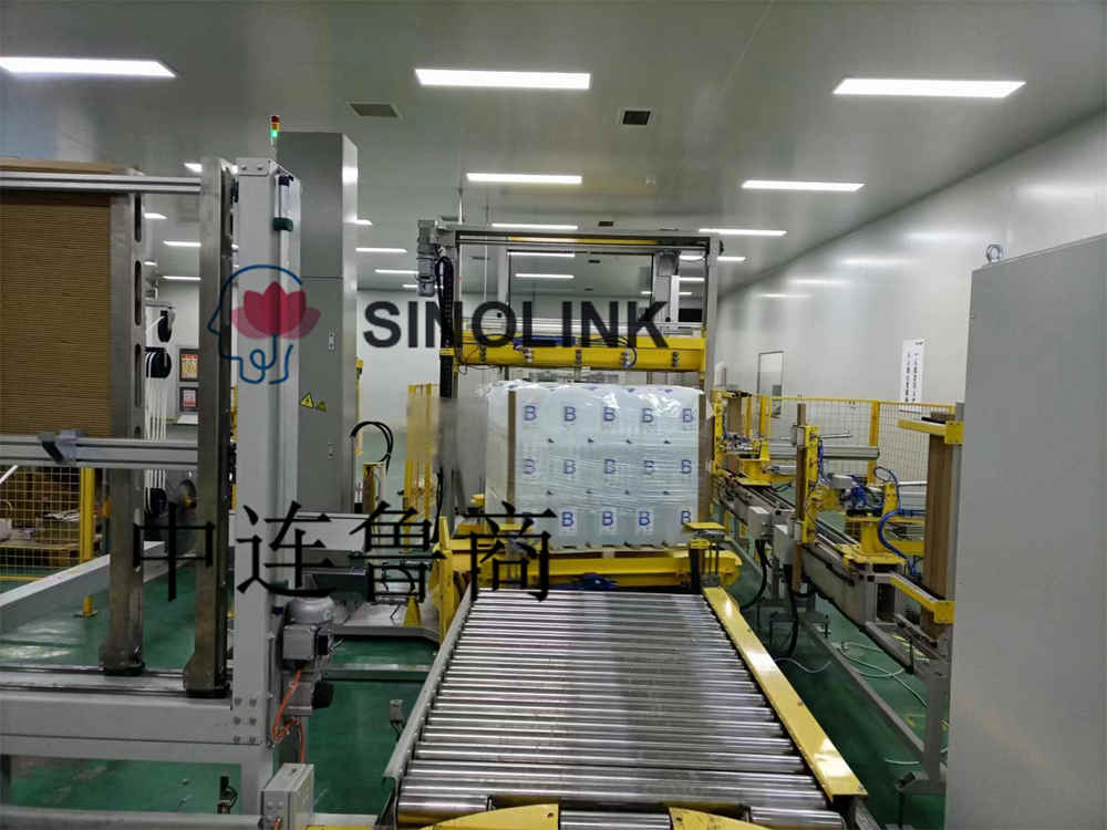 全自动在线Lenthen纸角托盘包装机